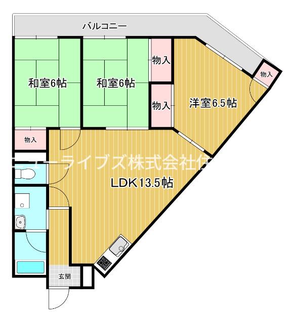 コーポ中川(3LDK/2階)の間取り写真
