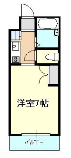 シャトー庭瀬(1K/1階)の間取り写真