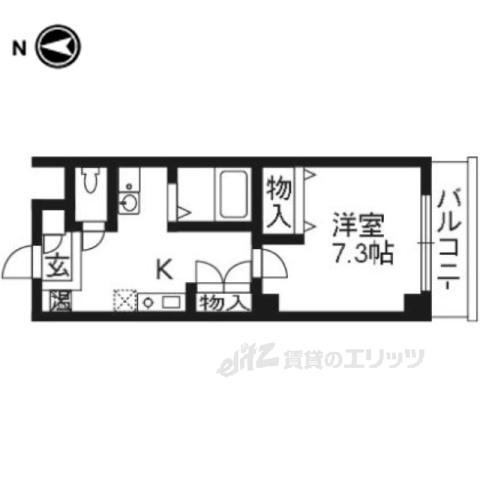 レジデンス花菱(1K/2階)の間取り写真