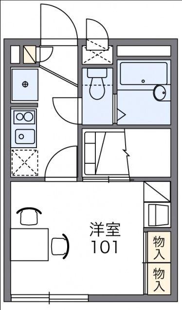 レオパレスアンセストラル(1K/1階)の間取り写真