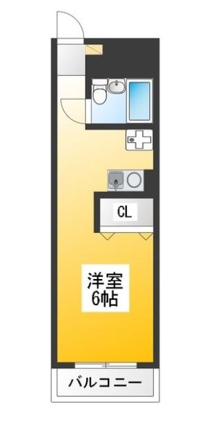 昭島コートエレガンスA(1K/3階)の間取り写真