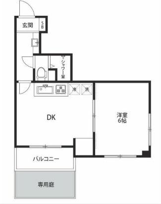 ライオンズマンション自由が丘(1DK/2階)の間取り写真