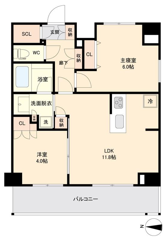 KI-LIGHTKINSHICHO(2LDK/5階)の間取り写真