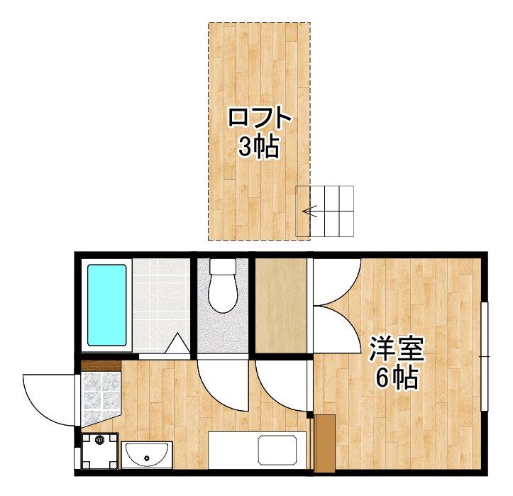 サンシャイン葵(1SK/2階)の間取り写真