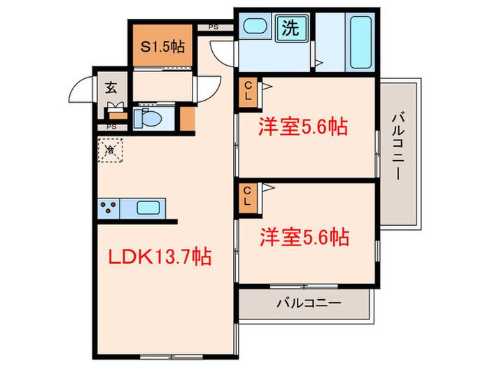 モントシャイン武蔵小杉(2SLDK/3階)の間取り写真