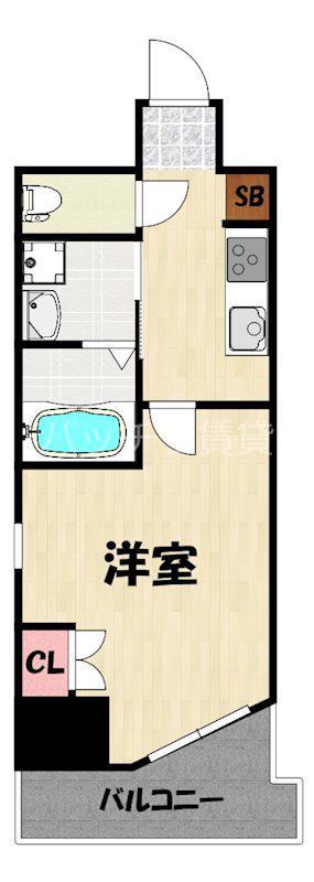 CLUB ORIENT NO.103(1K/9階)の間取り写真