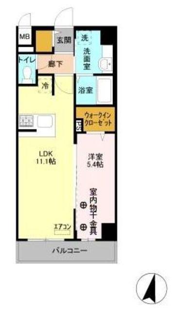 エルフローレ(1LDK/2階)の間取り写真