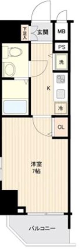 ガーラ・ステーション新宿御苑前(1K/6階)の間取り写真