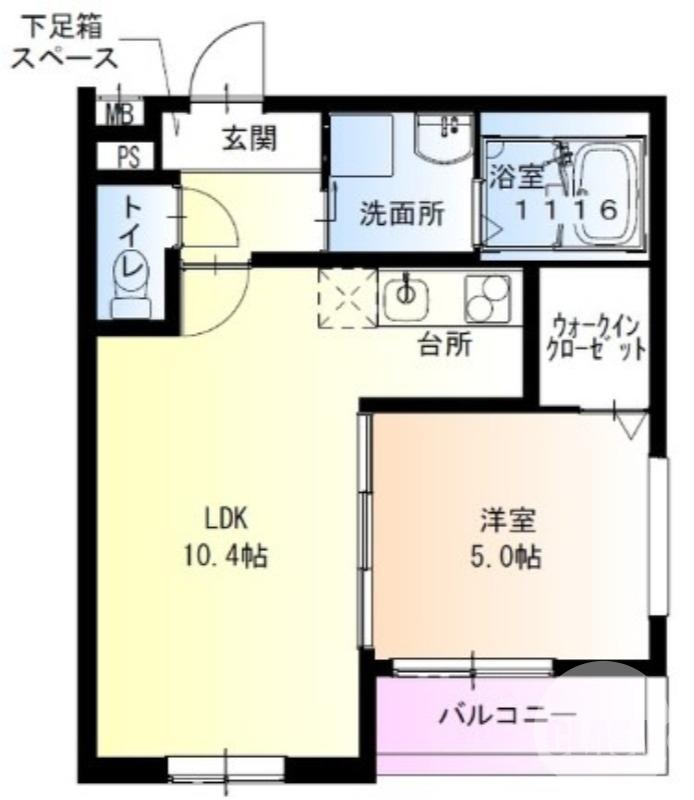 フジパレス深井清水町(1LDK/1階)の間取り写真