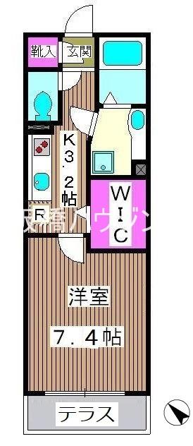 エヌヴィレッジ(1K/3階)の間取り写真