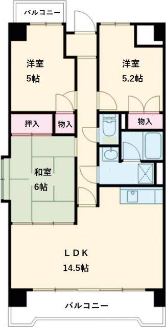 ロフティー池浦(3LDK/2階)の間取り写真