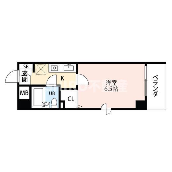 エスリード 北梅田(1K/4階)の間取り写真