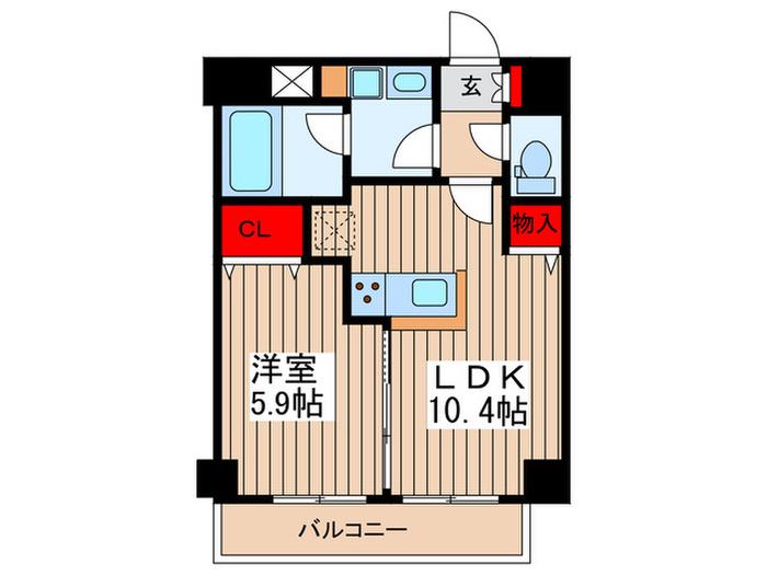 トライフォース(1LDK/6階)の間取り写真