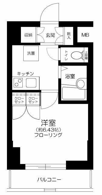 エクセリア池袋ウエスト(1K/5階)の間取り写真