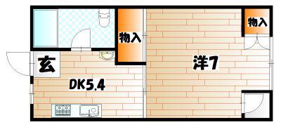 第12小倉三萩野IR BLD(1DK/3階)の間取り写真