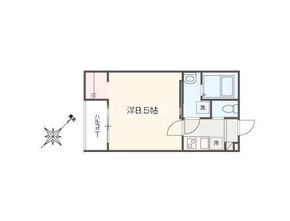 MELLAS新狭山III(1K/3階)の間取り写真