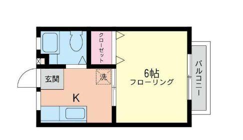 コスモAOI湘南台II(1K/1階)の間取り写真