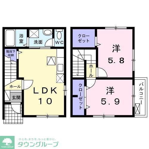 オクレット(2LDK/1階)の間取り写真