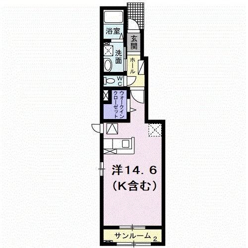 プリマベーラ(ワンルーム/1階)の間取り写真