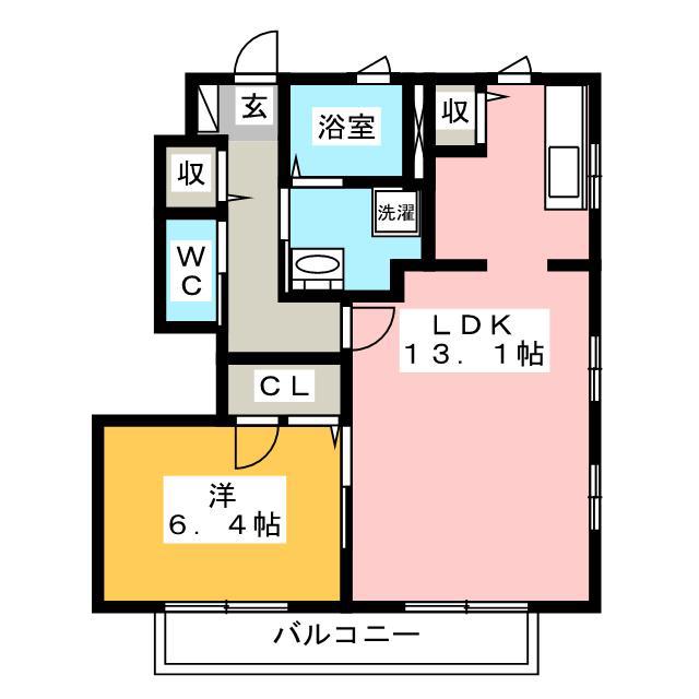 メゾン勝沼 10(1LDK/1階)の間取り写真