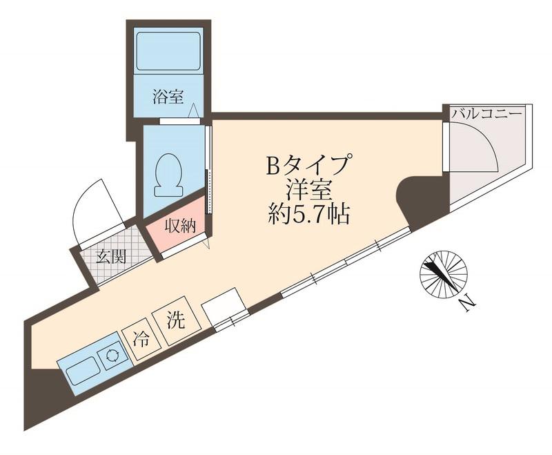 ロイヤルシティ赤羽岩淵(ワンルーム/3階)の間取り写真