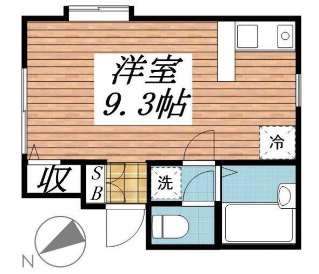 LUCE 舞浜(ワンルーム/1階)の間取り写真