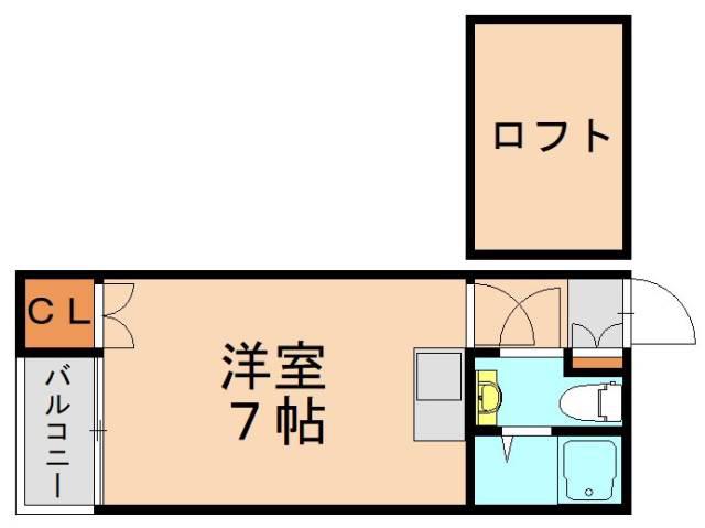 ピサ藤原(ワンルーム/2階)の間取り写真