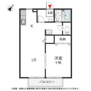 スクウェアパレス W(1LDK/2階)の間取り写真