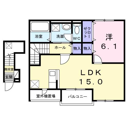 グレイス・ヴィラ(1LDK/2階)の間取り写真