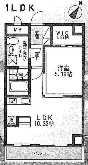 ダイワティアラ村上III(1LDK/8階)の間取り写真