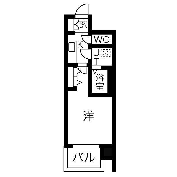 レジュールアッシュ塚本レジデンス(1K/4階)の間取り写真