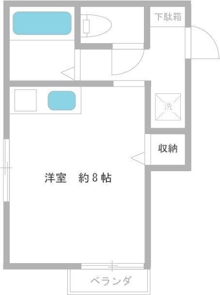 リバース千駄木(ワンルーム/2階)の間取り写真