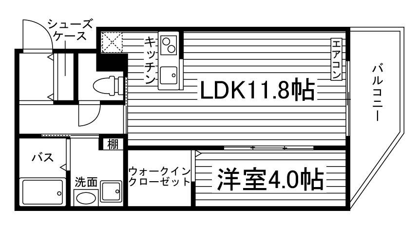 佐賀鍋島3丁目学生マンション(1LDK/3階)の間取り写真