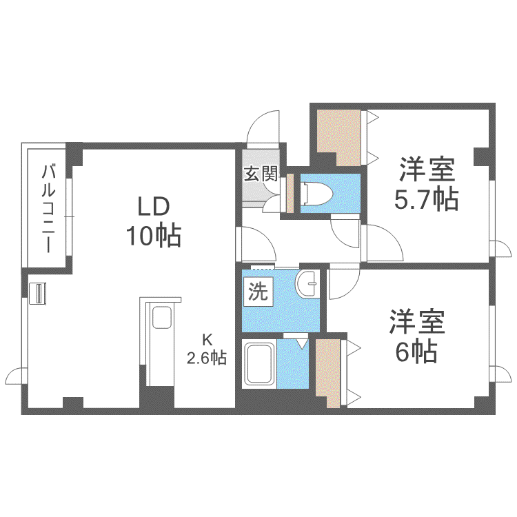 グリーンフィールドI(2LDK/1階)の間取り写真