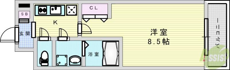 ジュネス新大阪レジデンス(1K/10階)の間取り写真