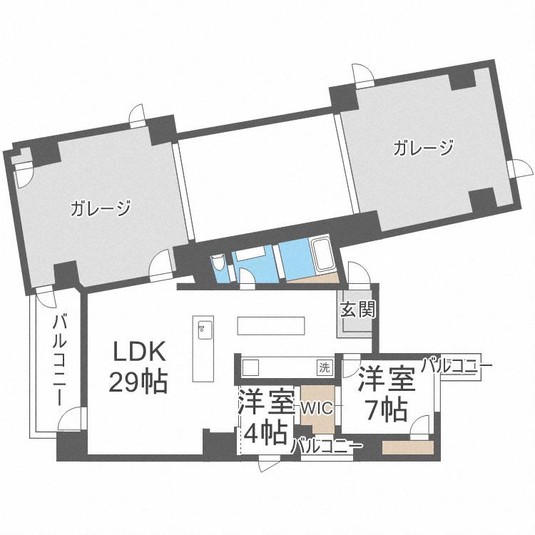 GLAND LUXS(2LDK/8階)の間取り写真
