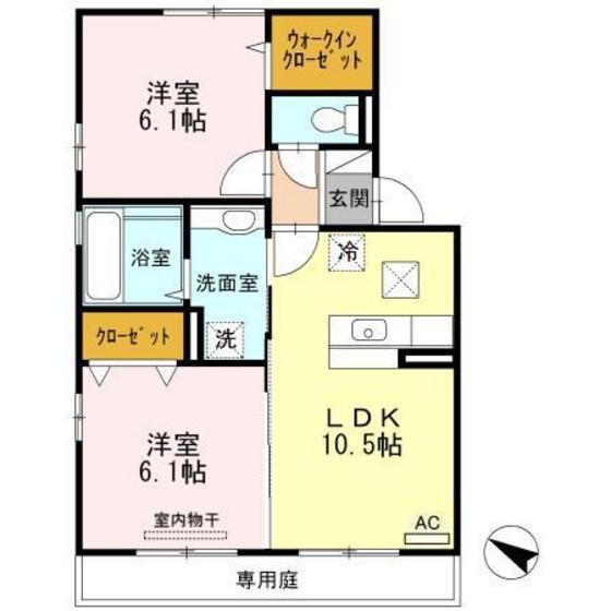 コリーヌメゾン(2LDK/1階)の間取り写真