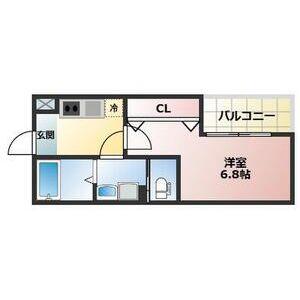 アプローズ新深江(1K/1階)の間取り写真