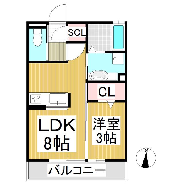 フレンテ泉(1LDK/1階)の間取り写真