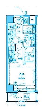 MAXIV武蔵小杉(1K/2階)の間取り写真