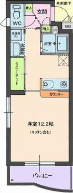 リリアーレ(1K/3階)の間取り写真