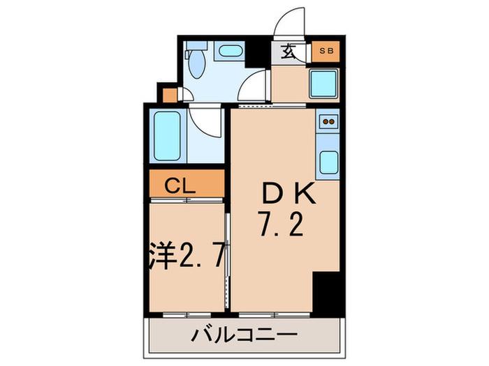 クレヴィアリグゼ雪が谷大塚(1DK/7階)の間取り写真