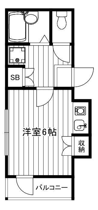 アゼリア常盤台(ワンルーム/2階)の間取り写真