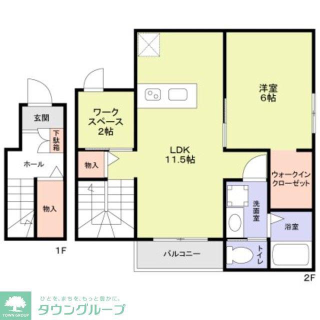 フラット高井戸東(1SLDK/2階)の間取り写真