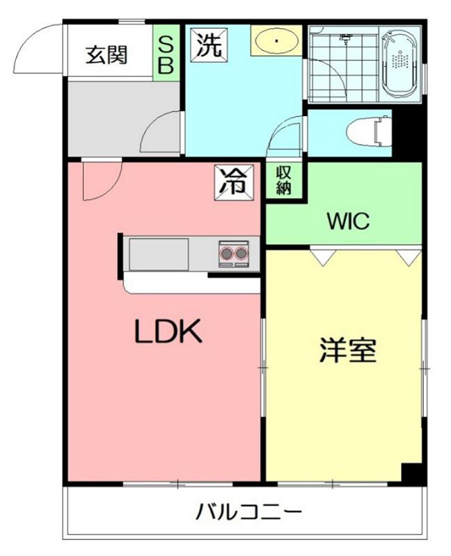 オーク湘南(1LDK/2階)の間取り写真