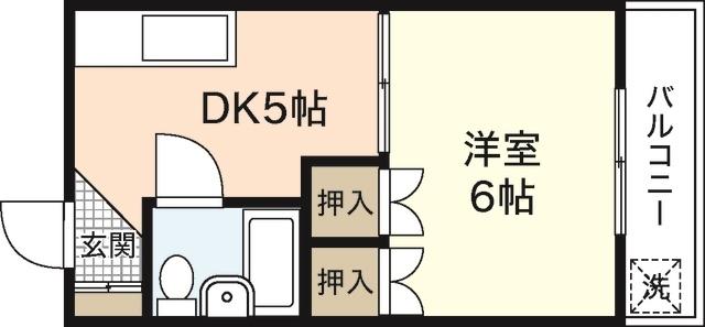 グレース中田(1DK/3階)の間取り写真