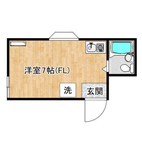 アンチーノビル(ワンルーム/3階)の間取り写真