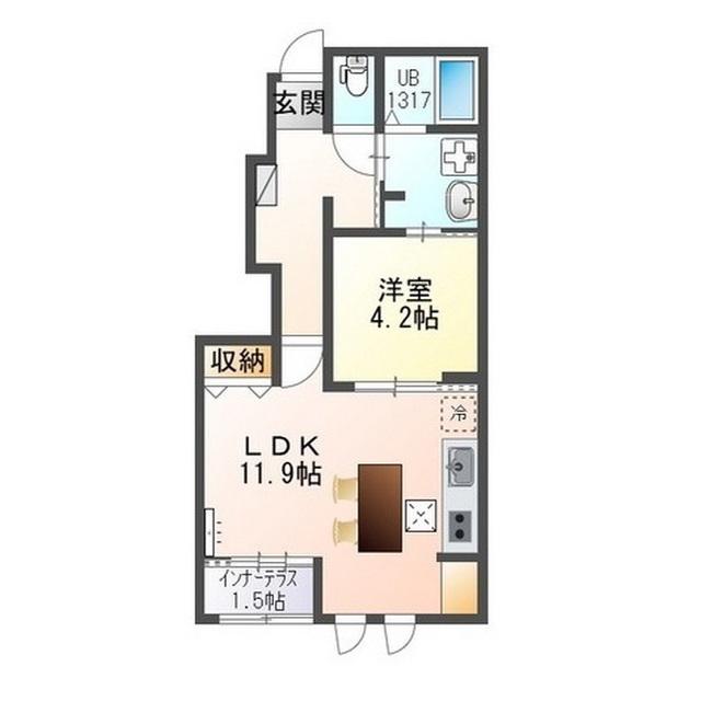 YS SQUARE01(1LDK/1階)の間取り写真