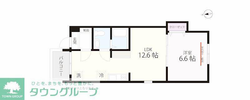 QUIET CRAB HOUSE TOGETHER 金沢八景(1LDK/1階)の間取り写真