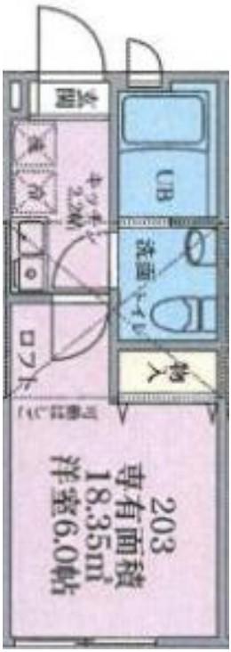 多摩美レジデンス(1K/2階)の間取り写真